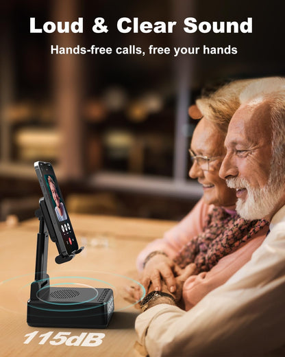 Wireless Bluetooth Speaker,Wireless Phone Charger Stand Alarm Clock for iPhone,Holiday Gifts